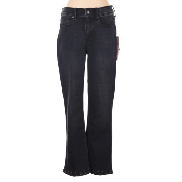 NWT NYDJ Curves Shape Black Studded Cropped Jeans - Picture 2 of 6